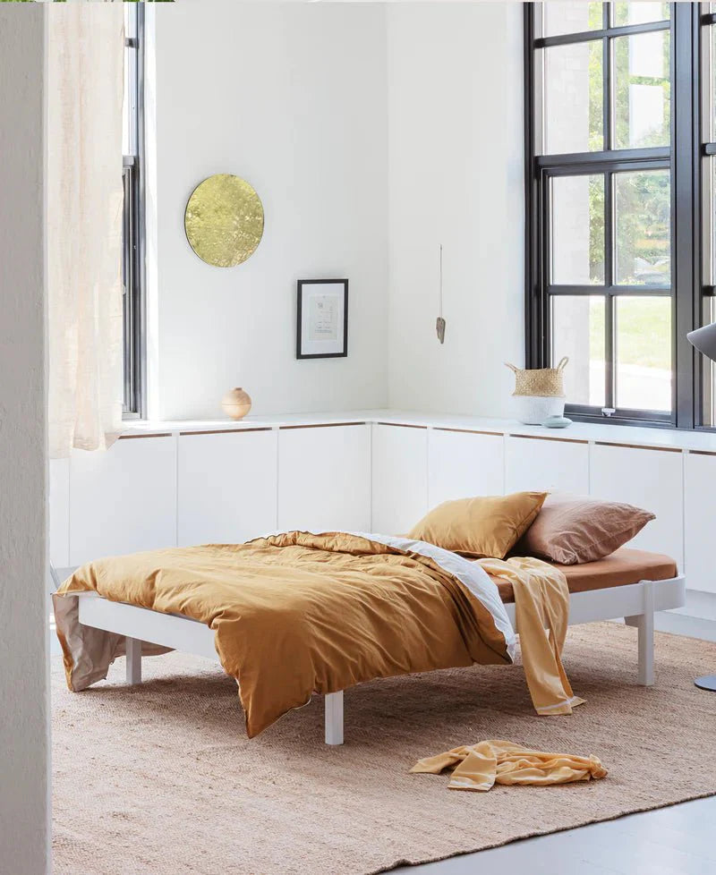Wood Lounger Bed 120, White - Le Petit Marché Home Furniture