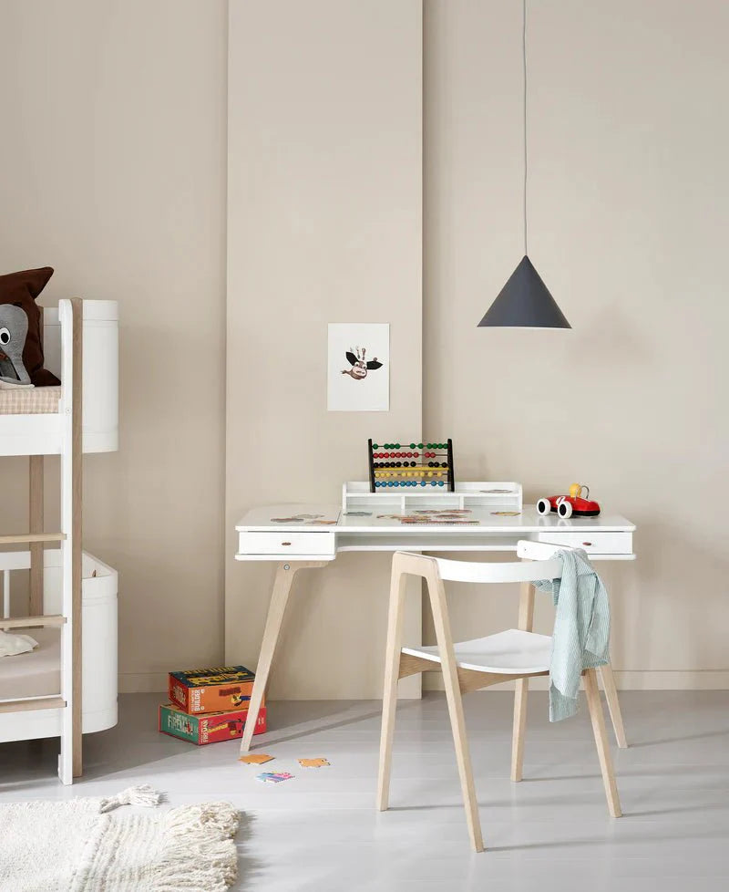 Wood Armchair Adjustable, White/Oak - Le Petit Marché Home Furniture