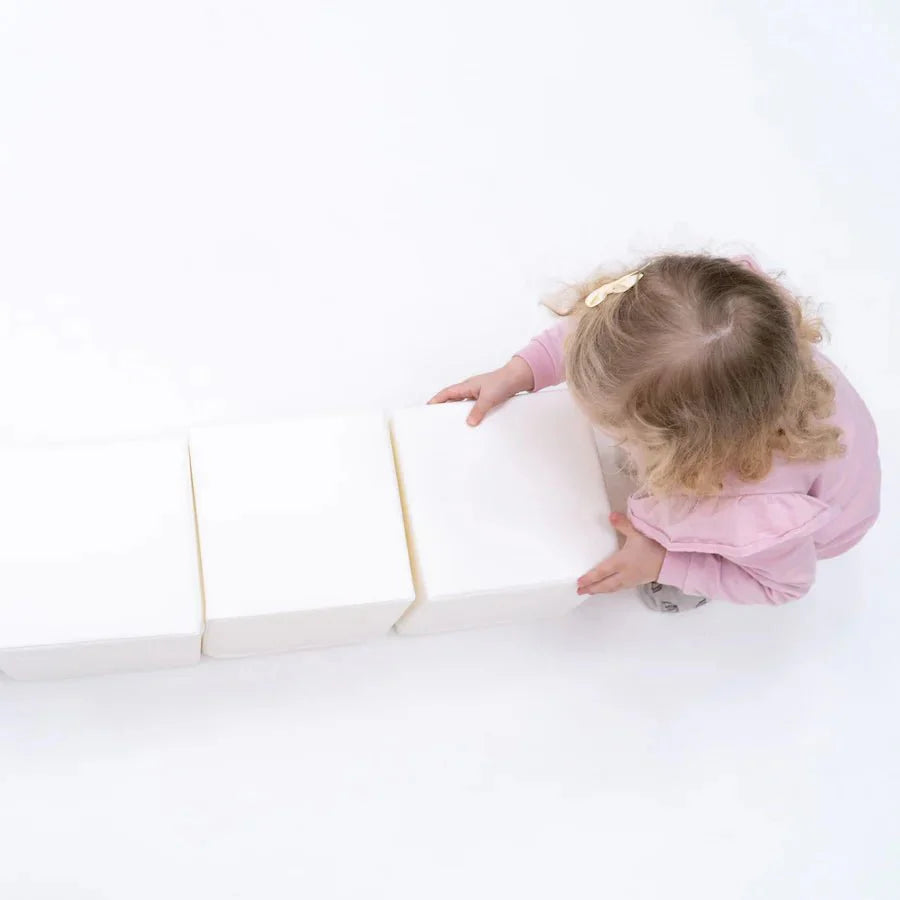 6 Cube Set Building Blocks, White (Pre - Order) - Le Petit Marché Home Furniture