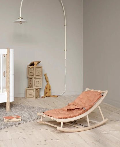 Wood baby & toddler rocker, oak/caramel - Le Petit Marché Home Furniture