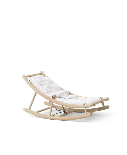Wood Baby & Toddler Rocker, Oak/White - Le Petit Marché Home Furniture