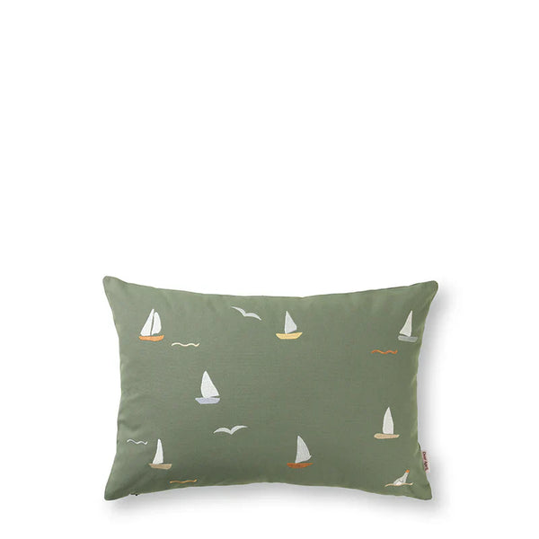 Embroidered Cushion, Sailboats (Pre-Order)