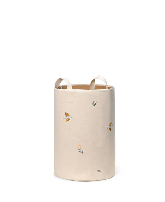 Embroidered Storage Basket, Large, Songbirds (Pre-Order)
