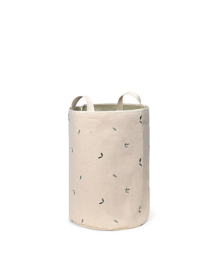 Embroidered Storage Basket, Large, Leaves (Pre-Order)