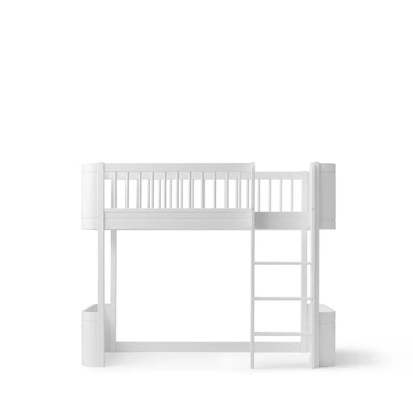 Wood Mini+ Low Loft Bed, White - Le Petit Marché Home Furniture
