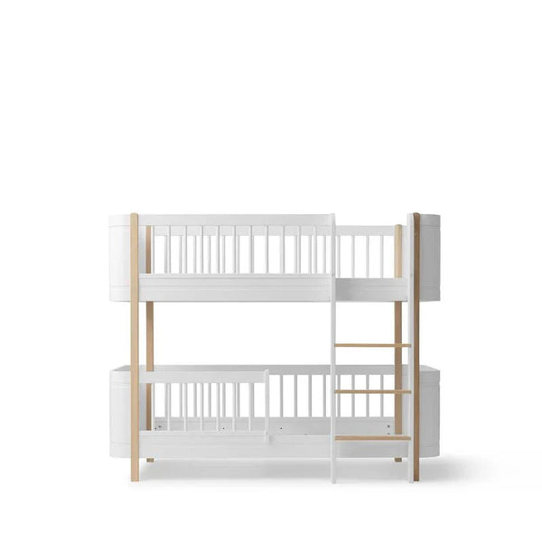 Wood Mini+ Low Bunk Bed, White/Oak - Le Petit Marché Home Furniture