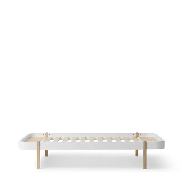 Wood Lounger Bed 120, White/Oak - Le Petit Marché Home Furniture