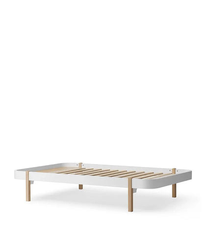 Wood Lounger Bed 120, White/Oak - Le Petit Marché Home Furniture