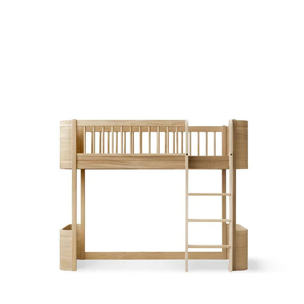Wood Mini+ Low Loft Bed, Oak - Le Petit Marché Home Furniture
