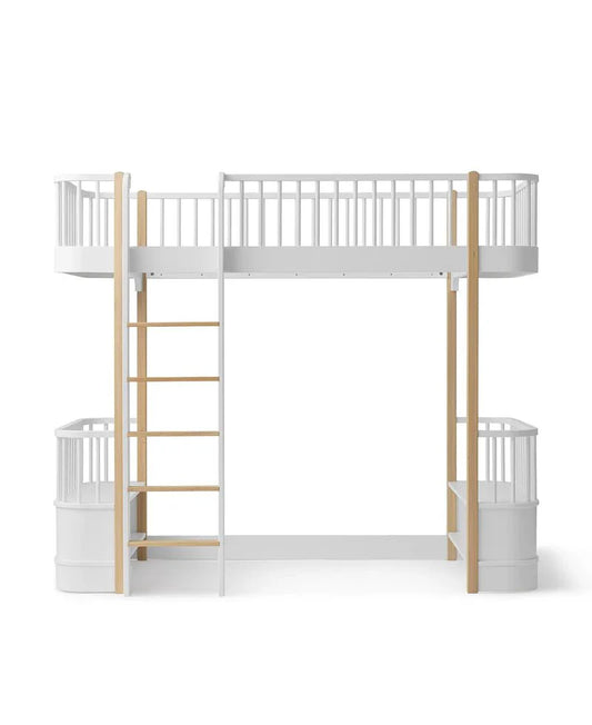 Wood Original Loft Bed, White/Oak - Le Petit Marché Home Furniture