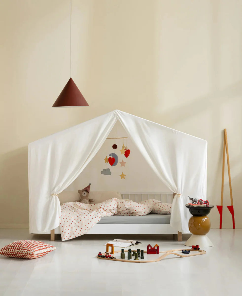 Wood Original House Bed, White/Oak - Le Petit Marché Home Furniture