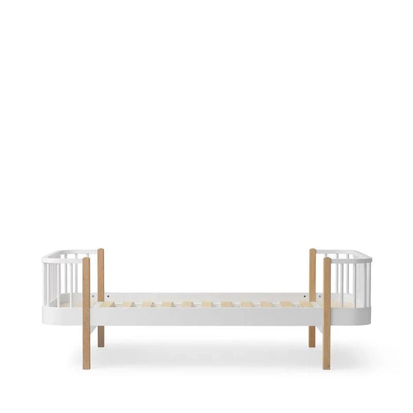 Wood Original Bed, White/Oak - Le Petit Marché Home Furniture
