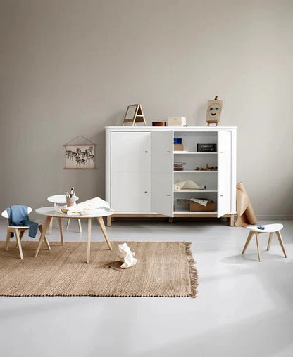 Wood PingPong chair, white/oak - Le Petit Marché Home Furniture