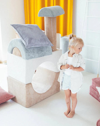 Block Cushion, Blueberry Blue (Pre - Order) - Le Petit Marché Home Furniture