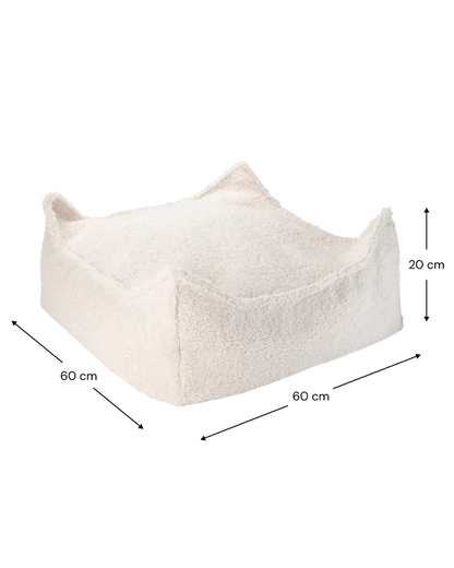 Square Ottoman, Cream White (Pre - Order) - Le Petit Marché Home Furniture