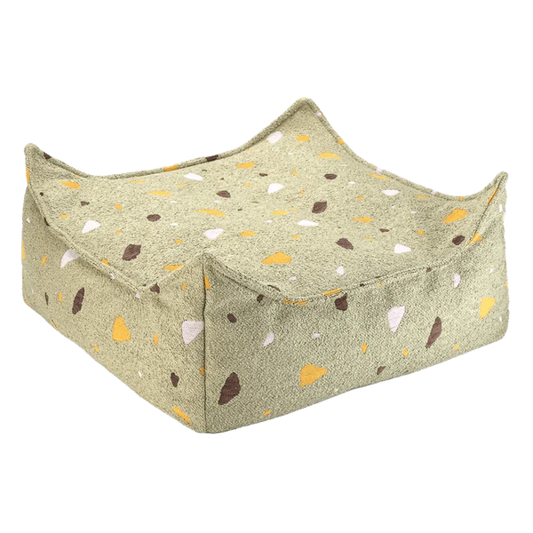 Square Ottoman, Terrazzo Moss (Pre - Order) - Le Petit Marché Home Furniture