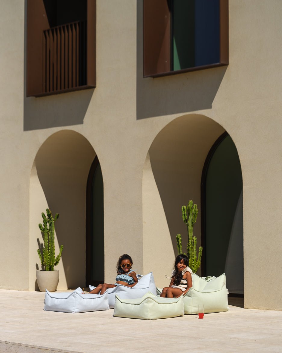 Square Ottoman Outdoor, Azure (Pre - Order) - Le Petit Marché Home Furniture
