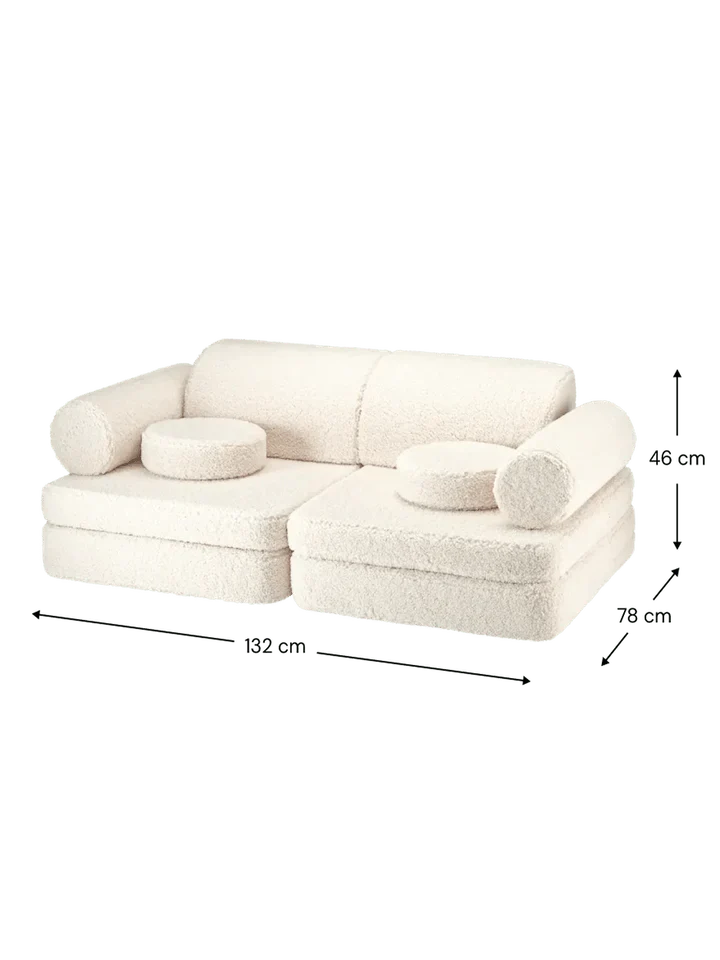 Sofa Settee, Cream White (Pre - Order) - Le Petit Marché Home Furniture