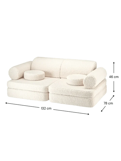 Sofa Settee, Cream White (Pre - Order) - Le Petit Marché Home Furniture