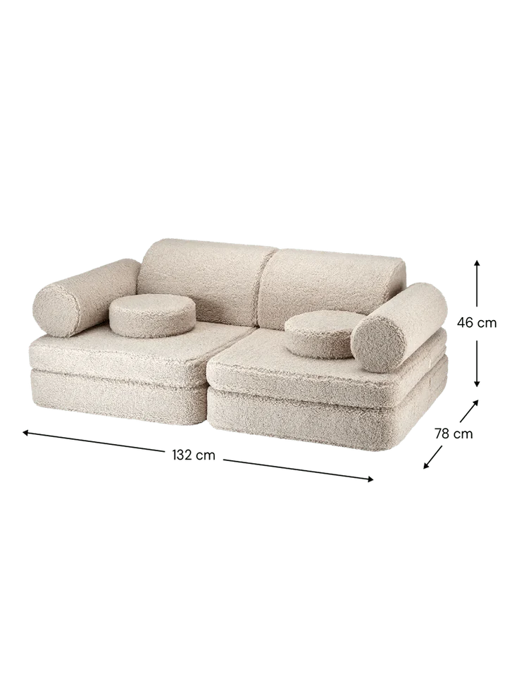 Sofa Settee, Biscuit (Pre - Order) - Le Petit Marché Home Furniture