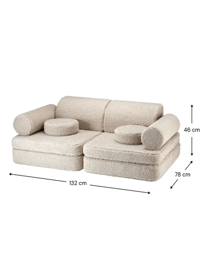 Sofa Settee, Biscuit (Pre - Order) - Le Petit Marché Home Furniture
