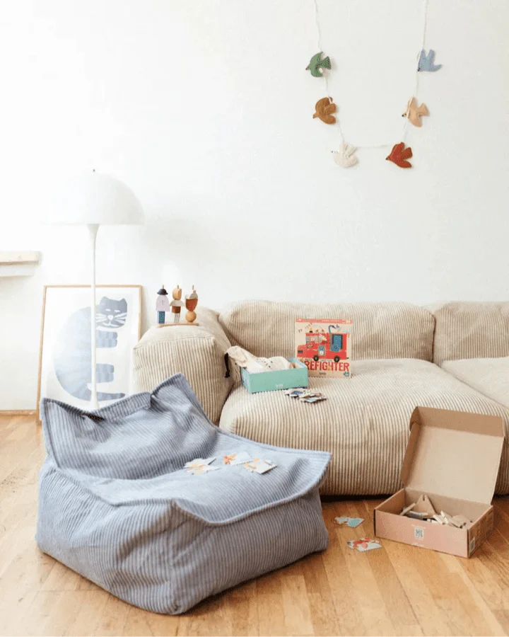 Beanbag Chair, Blueberry Blue (Pre - Order) - Le Petit Marché Home Furniture