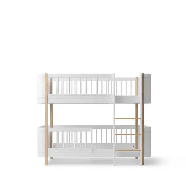 Conversion Kit from Mini+ Cot Bed incl. Junior Kit to Low Bunk Bed, White/Oak - Le Petit Marché Home Furniture