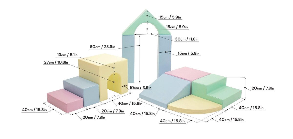 Creativity Multifunctional Foam Play Set, Light Pastel (Pre - Order) - Le Petit Marché Home Furniture