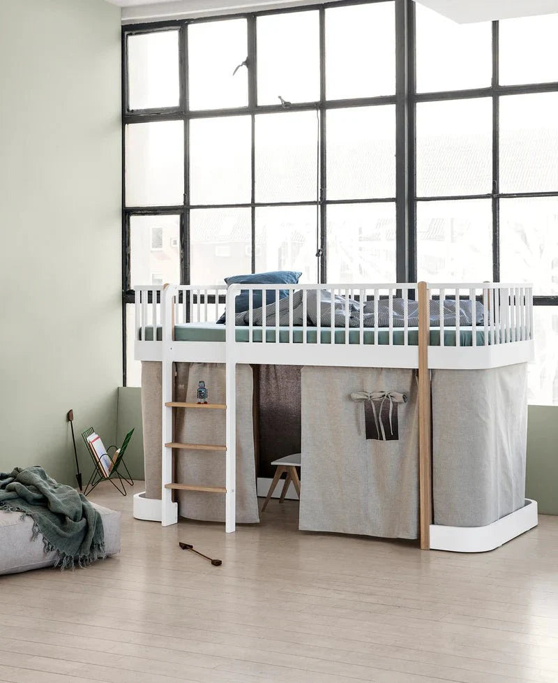 Curtain for Wood Original Bunk Bed and Low Loft Bed (128cm), Nature - Le Petit Marché Home Furniture