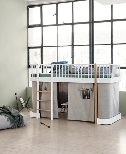 Curtain for Wood Original Bunk Bed and Low Loft Bed (128cm), Nature - Le Petit Marché Home Furniture