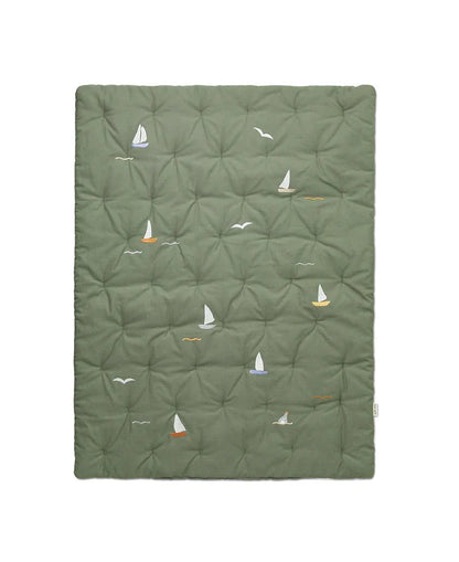 Embroidered Play Mattress, Sailboats SOH - Le Petit Marché Home Furniture