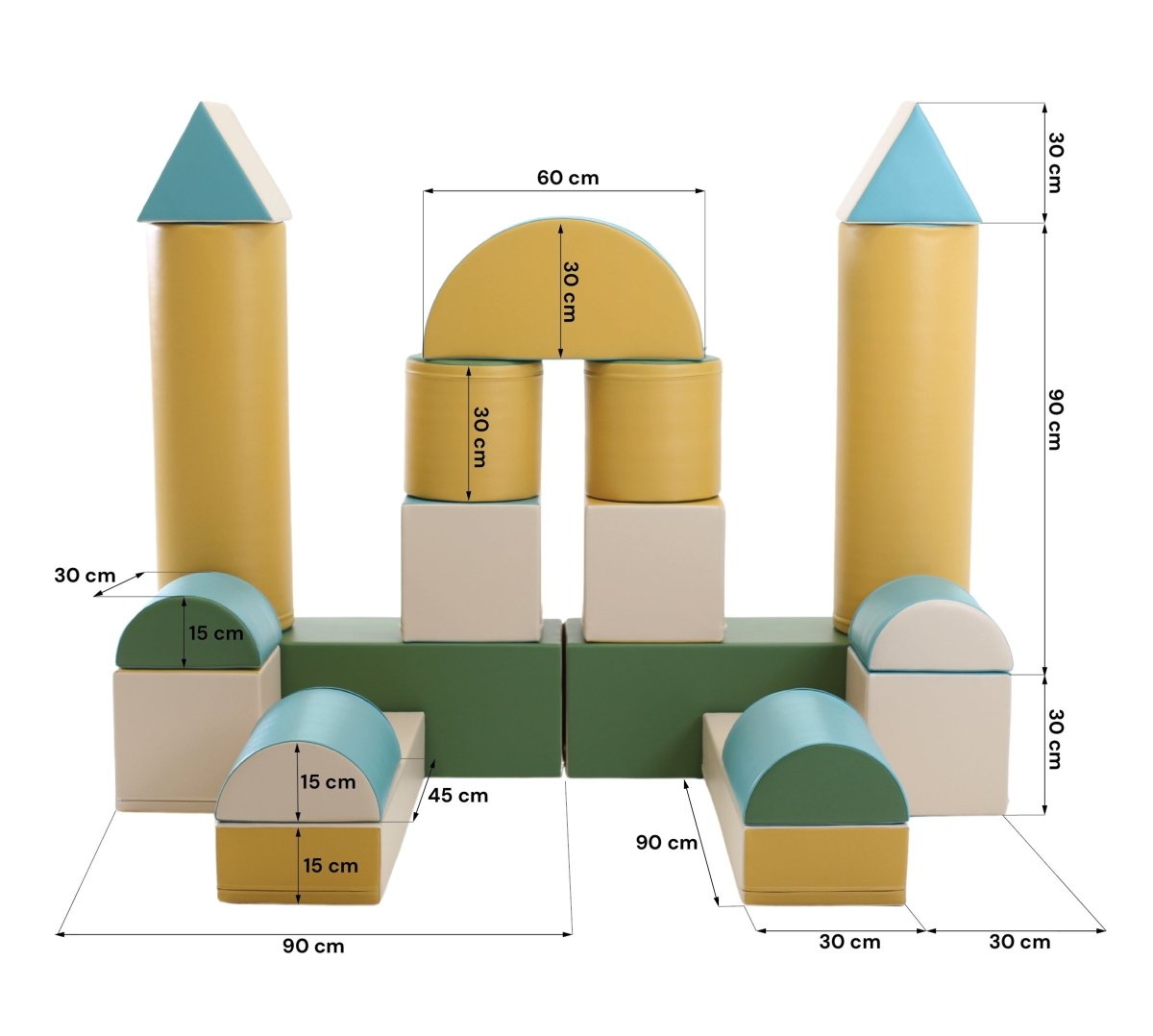 Fortress Soft Play Party Set, Pastel Turquoise (Pre - Order) - Le Petit Marché Home Furniture