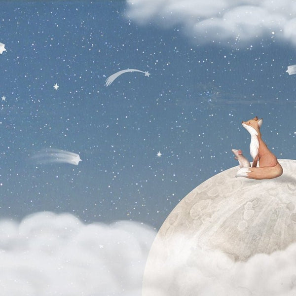 Fox on the Moon, Blue - Le Petit Marché Home Furniture