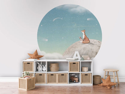 Fox on the Moon - Green - Circle - Le Petit Marché Home Furniture