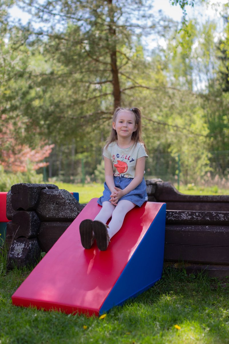 Mega Fun Slider Soft Play Step and Slide Set, Blue/Red (Pre - Order) - Le Petit Marché Home Furniture