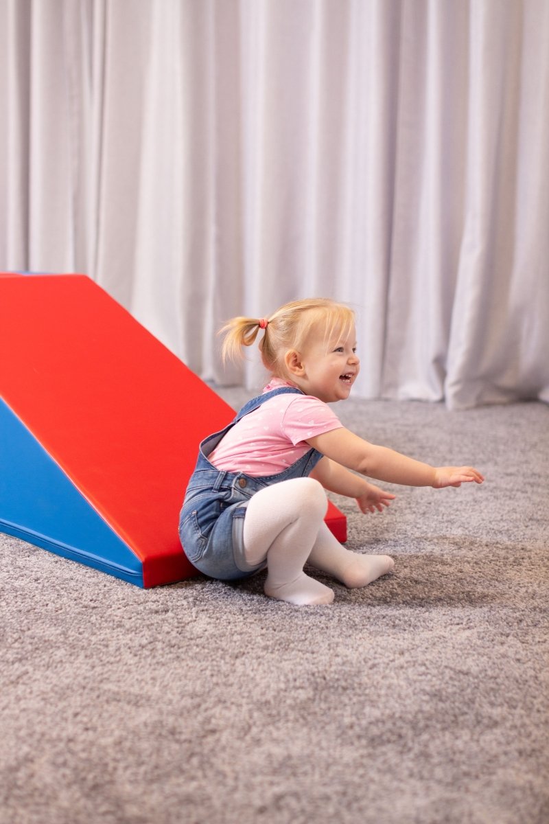 Mega Fun Slider Soft Play Step and Slide Set, Blue/Red (Pre - Order) - Le Petit Marché Home Furniture