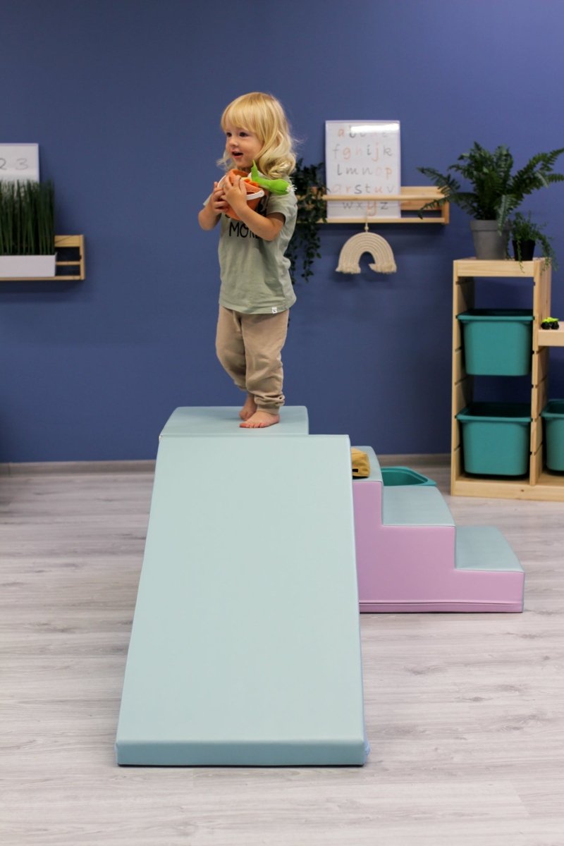 Mega Fun Slider Soft Play Step and Slide Set, Light Pastel (Pre - Order) - Le Petit Marché Home Furniture
