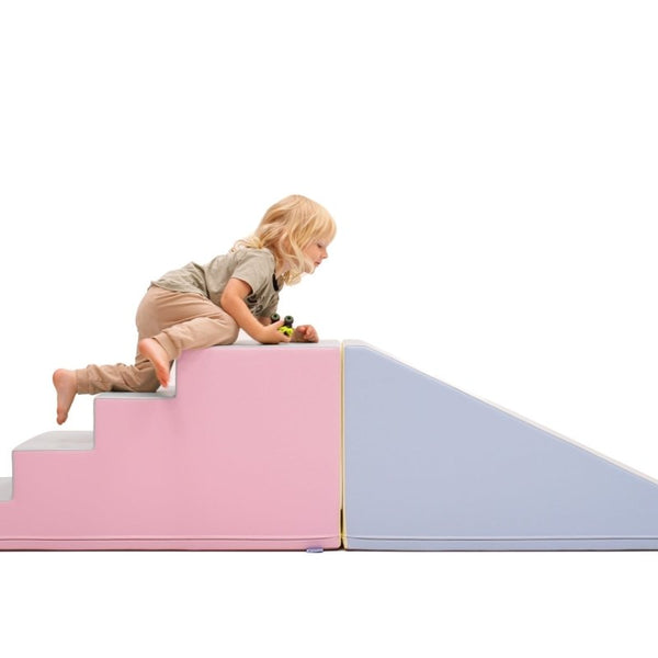 Mega Fun Slider Soft Play Step and Slide Set, Light Pastel (Pre - Order) - Le Petit Marché Home Furniture