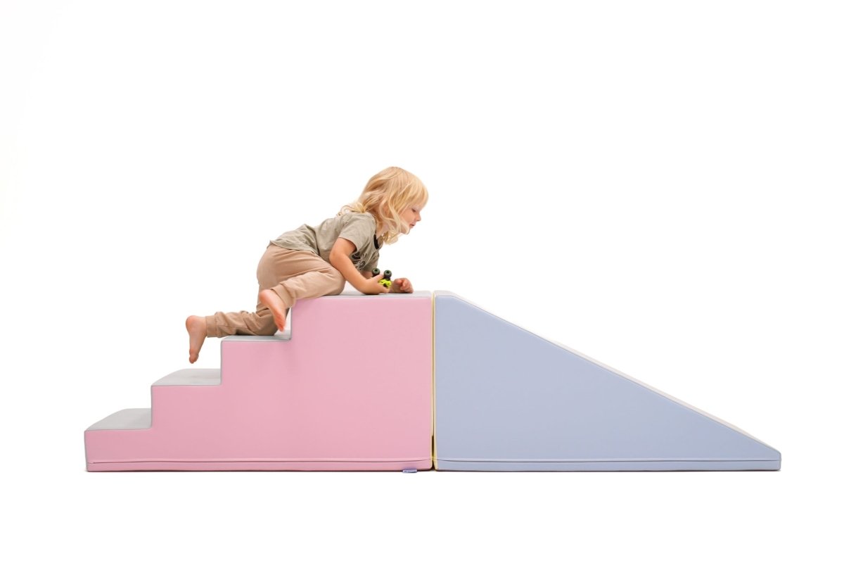 Mega Fun Slider Soft Play Step and Slide Set, Light Pastel (Pre - Order) - Le Petit Marché Home Furniture