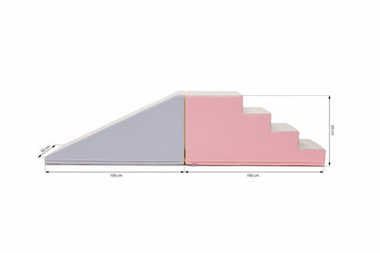 Mega Fun Slider Soft Play Step and Slide Set, Light Pastel (Pre - Order) - Le Petit Marché Home Furniture