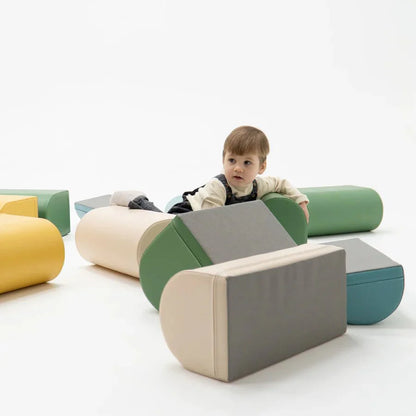 Motion 14 Multifunctional Soft Play Activity Blocks, Pastel Turquoise (Pre - Order) - Le Petit Marché Home Furniture