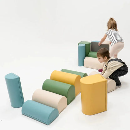 Motion 14 Multifunctional Soft Play Activity Blocks, Pastel Turquoise (Pre - Order) - Le Petit Marché Home Furniture