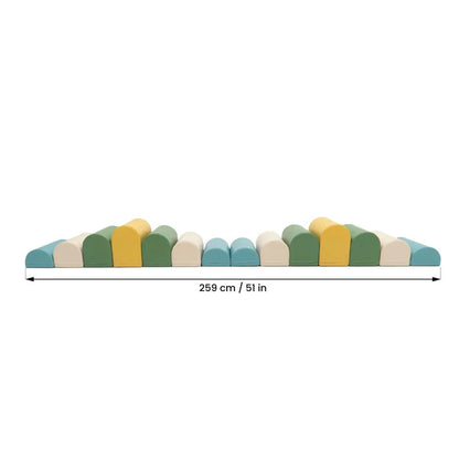 Motion 14 Multifunctional Soft Play Activity Blocks, Pastel Turquoise (Pre - Order) - Le Petit Marché Home Furniture