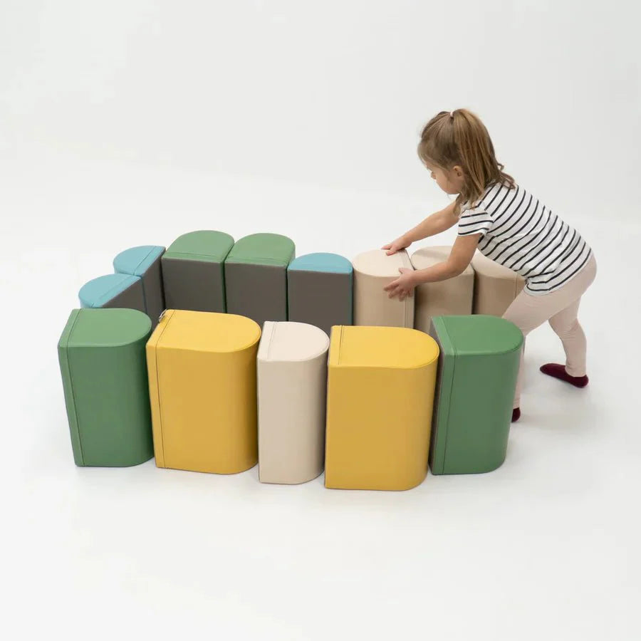 Motion 14 Multifunctional Soft Play Activity Blocks, Pastel Turquoise (Pre - Order) - Le Petit Marché Home Furniture