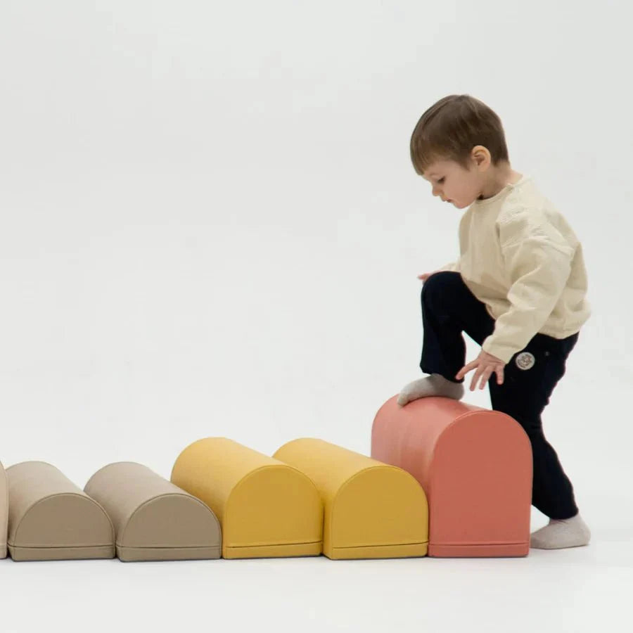 Motion 7 Multifunctional Soft Play Activity Blocks, Pastel Pink (Pre - Order) - Le Petit Marché Home Furniture