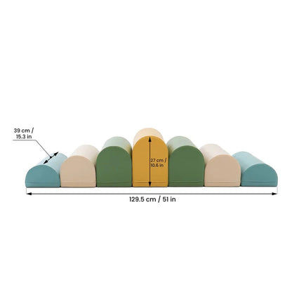 Motion 7 Multifunctional Soft Play Activity Blocks, Pastel Turquoise (Pre - Order) - Le Petit Marché Home Furniture