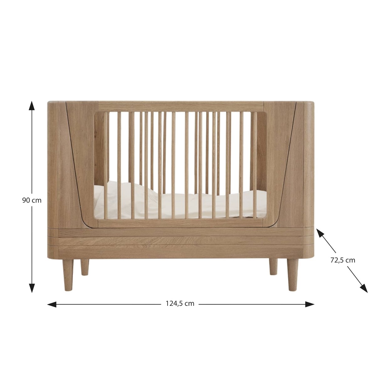 Nature Baby Bed, Oak - Le Petit Marché Home Furniture