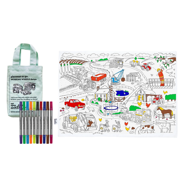 Placemat to Go, Working Wheels - Le Petit Marché Home Furniture