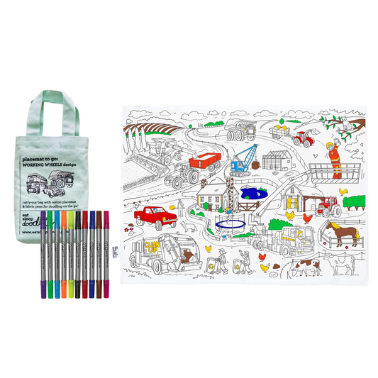 Placemat to Go, Working Wheels - Le Petit Marché Home Furniture