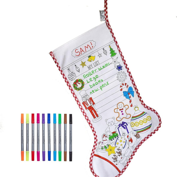 Santa Stocking To Be Coloured - Le Petit Marché Home Furniture